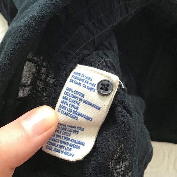 American Eagle Black Cotton Light Flowy Top with Embroidery - Picture 9 of 9